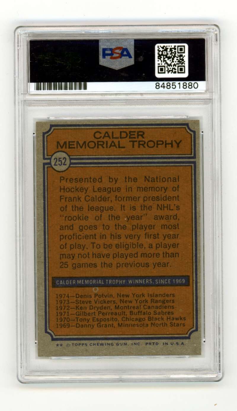 Dennis Potvin 1974-75 Topps #252 Calder Trophy w/ ROY Insc Signed PSA 10 Auto1