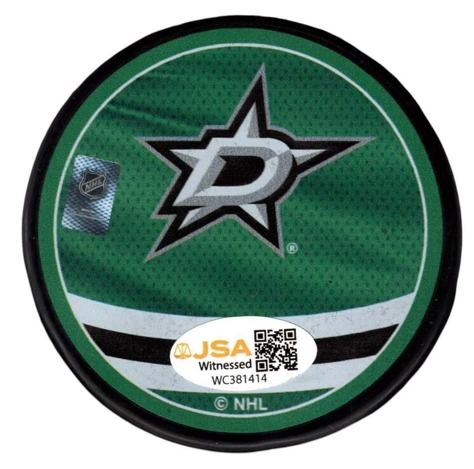 Mike Modano Signed Autographed Stars Reverse Retro Puck JSA Witness COA1