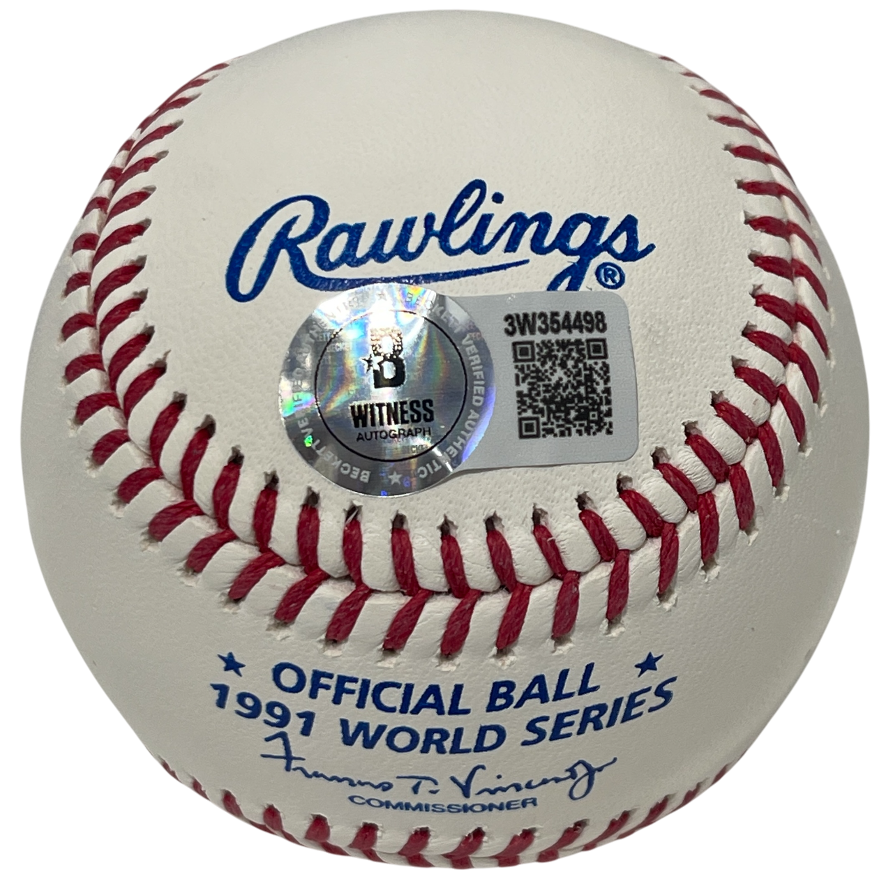 Jack Morris Signed 1991 World Series Baseball w/ 1991 WS MVP Beckett Wit BAS COA1