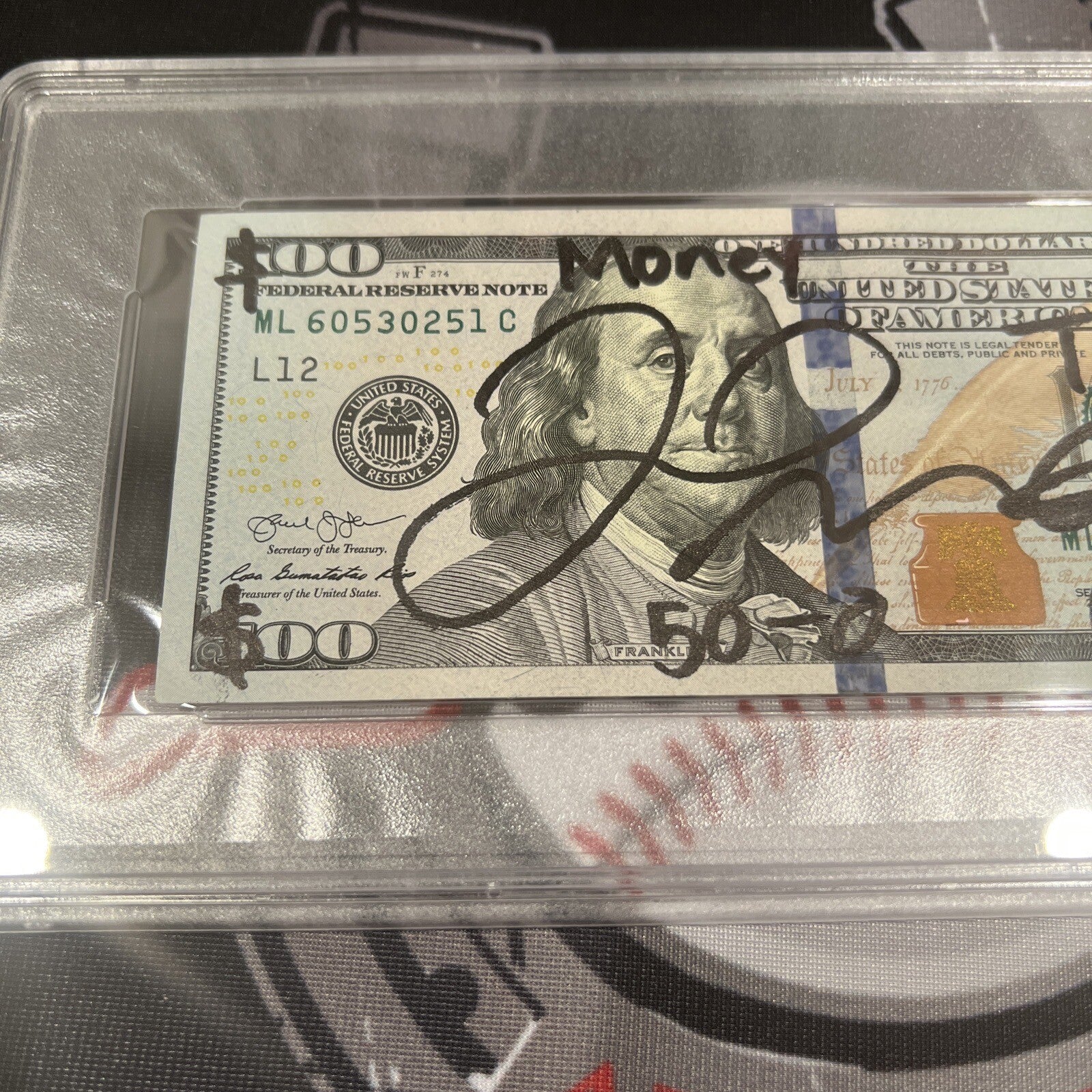 Floyd Mayweather Jr. Signed $100 Bill US Currency x4 Inscription PSA Auth Auto D1