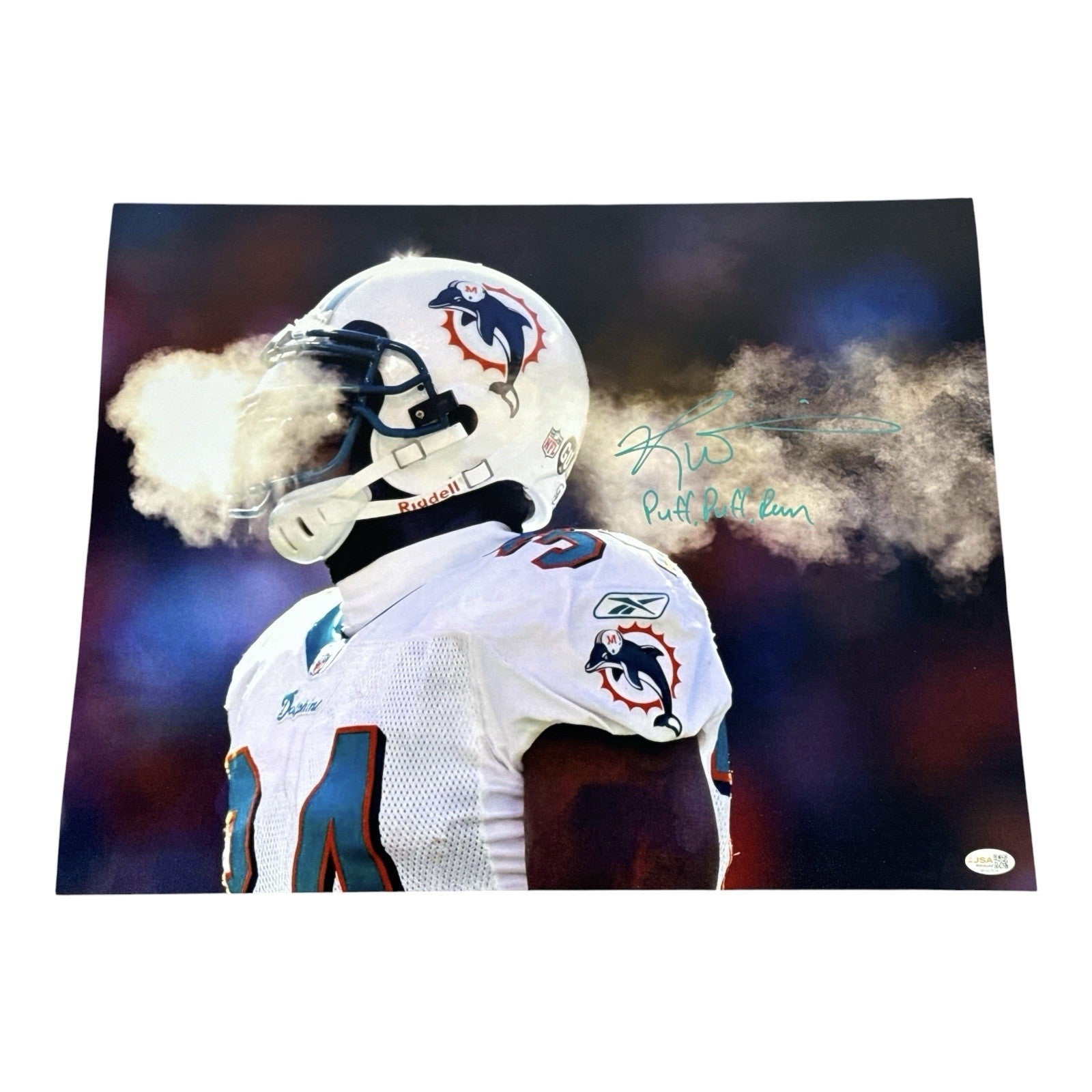 Ricky Williams Signed Dolphins 16x20 Photo w/ Puff Puff Run JSA Witness COA0