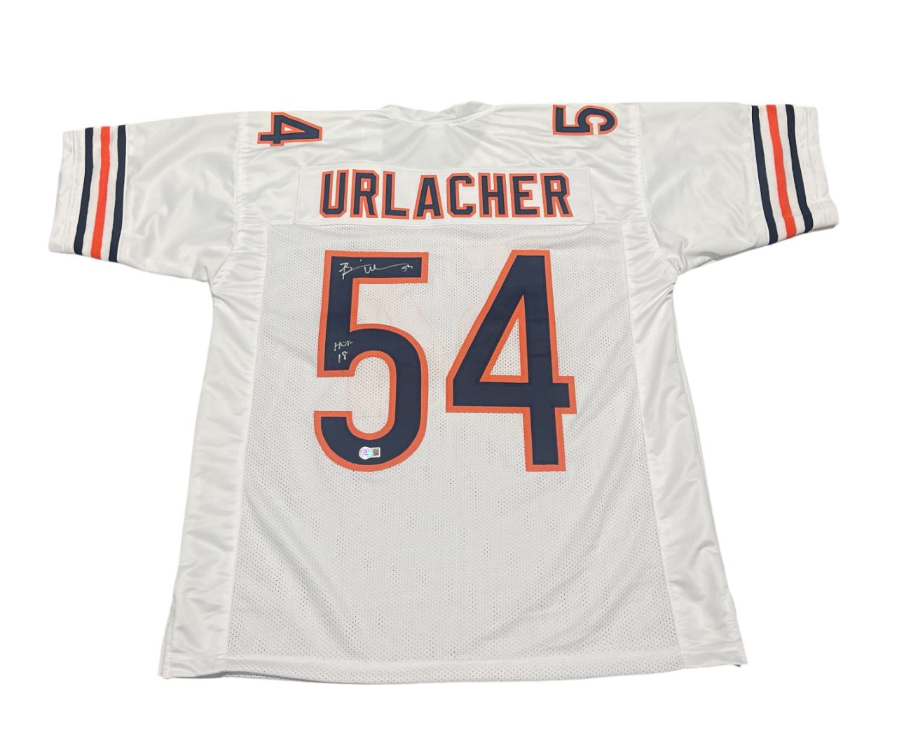 Brian Urlacher Signed Chicago Bears Custom Jersey w/ HOF 18 Beckett Wit BAS COA0