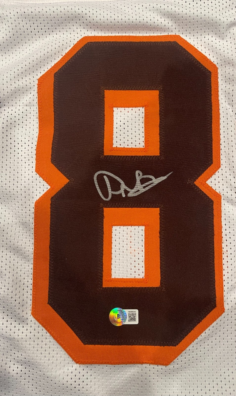 David Njoku Signed Cleveland Browns Custom Jersey Beckett Witness BAS COA1