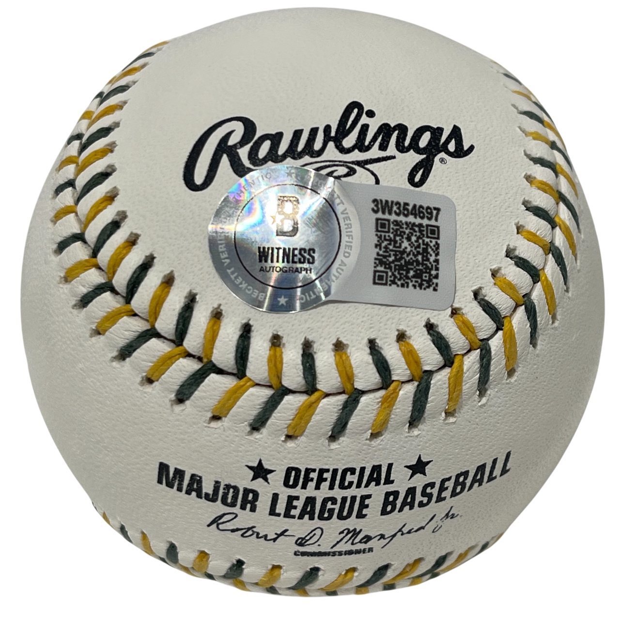 Rollie Fingers Signed Athletics Logo ROMLB Baseball w/ HOF 92 Beckett W BAS COA1