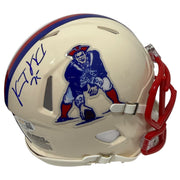 Vince Wilfork Signed New England Patriots Retro Mini Helmet JSA Witness COA0