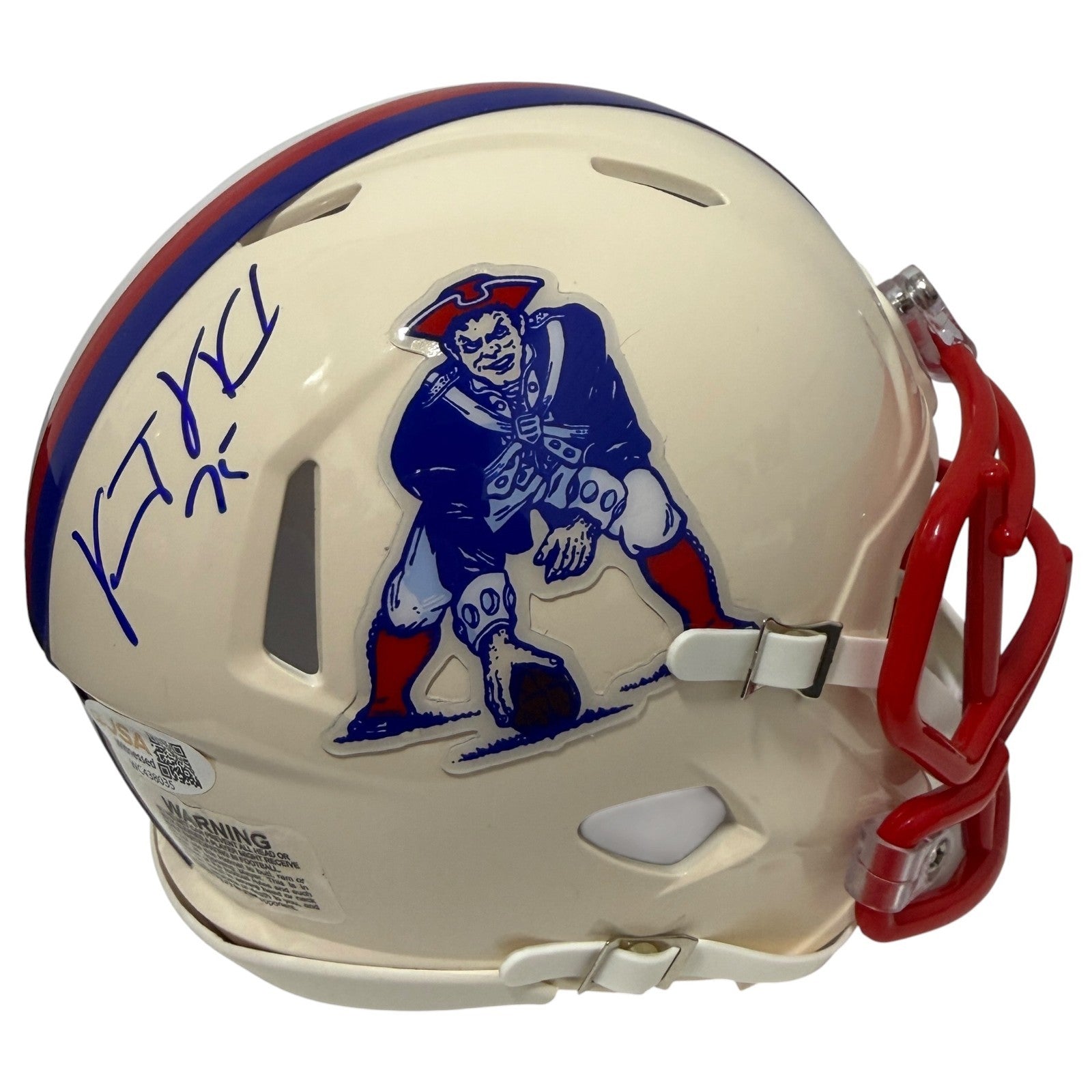 Vince Wilfork Signed New England Patriots Retro Mini Helmet JSA Witness COA0