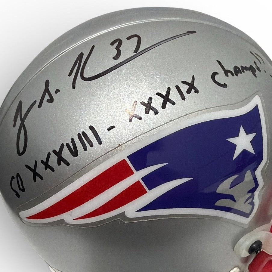 Rodney Harrison Signed Patriots VSR4 Mini Helmet w/ SB Champs Beckett W BAS COA1