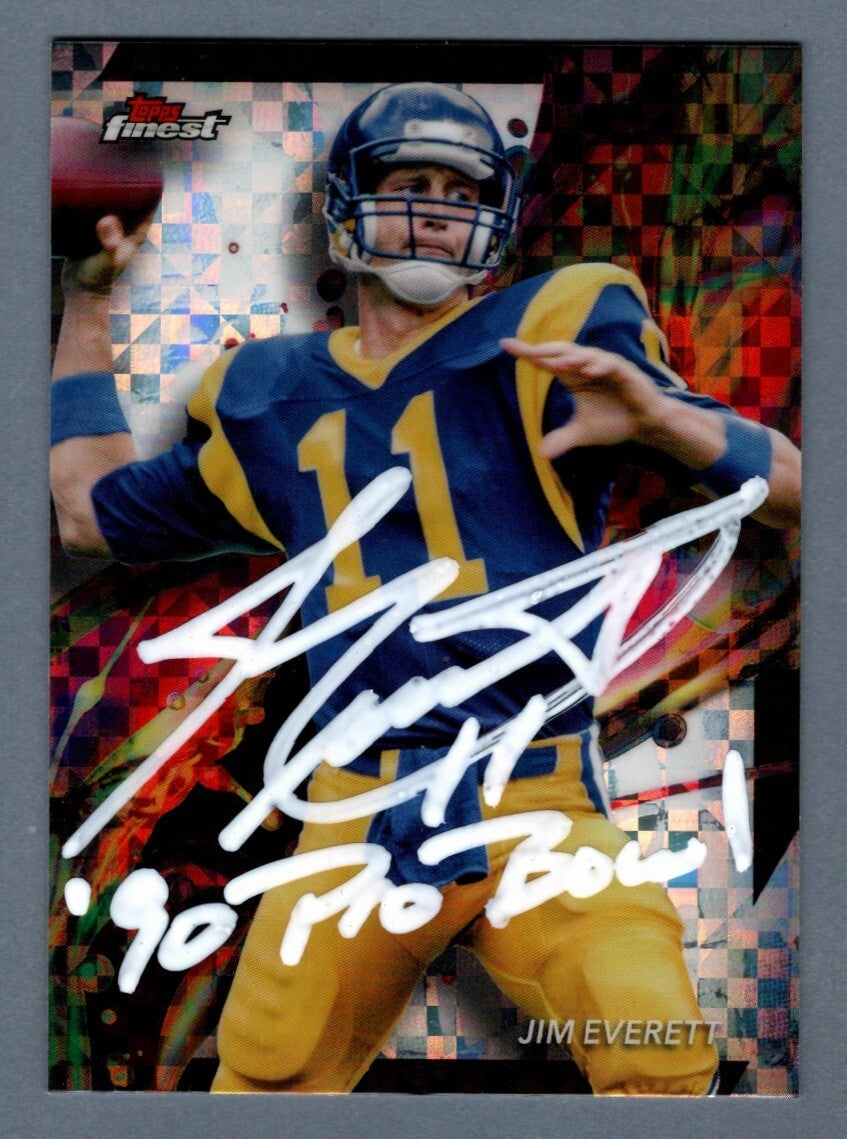 Jim Everett Signed 2024 Topps Finest X Factor Refractor #42 w/ Insc. LSCM COA0