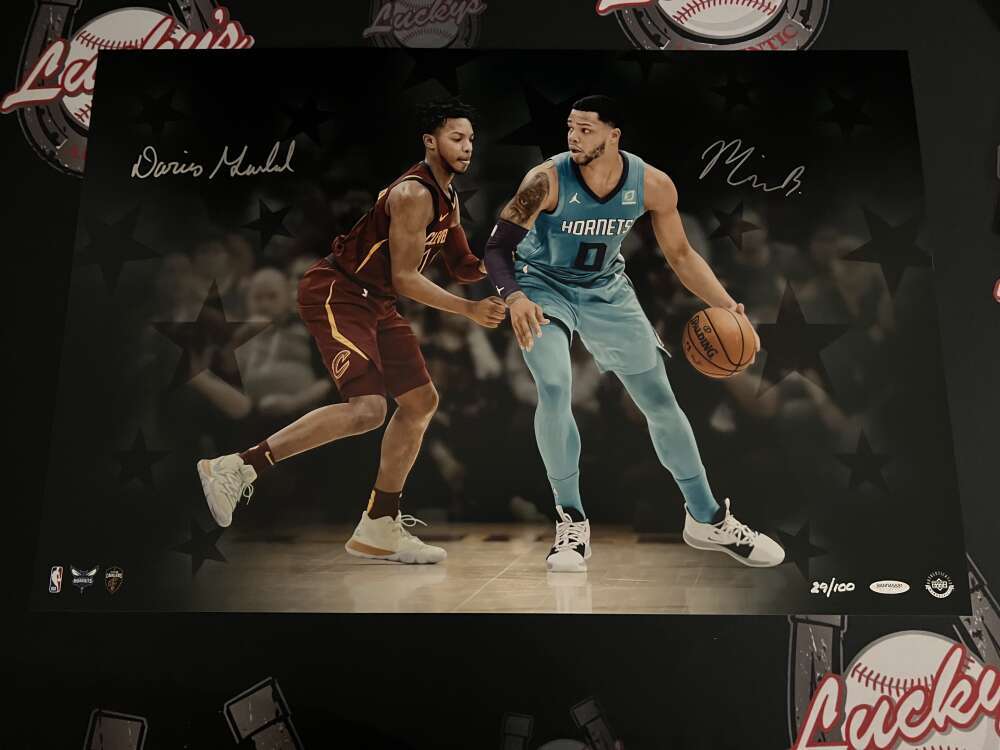 Darius Garland & Miles Bridges Signed 24x16 Photo Rising Stars /100 UDA COA0