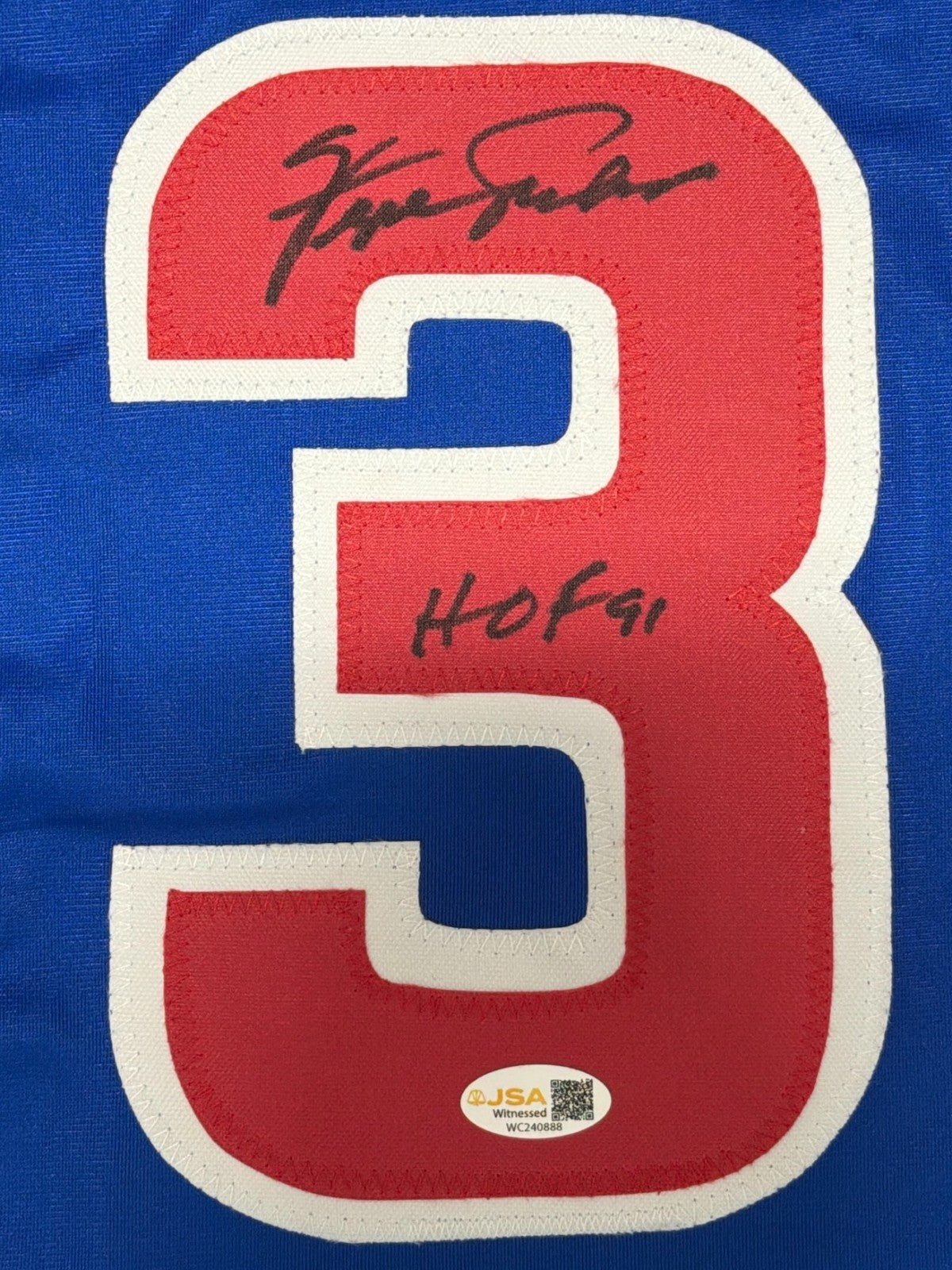 Fergie Jenkins Signed Chicago Cubs Custom Jersey w/ HOF 91 JSA Witness COA1