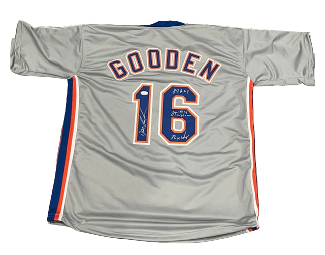 Dwight "Doc" Gooden Signed Custom Jersey NY Mets w/ 4 Insc. JSA WIT COA0