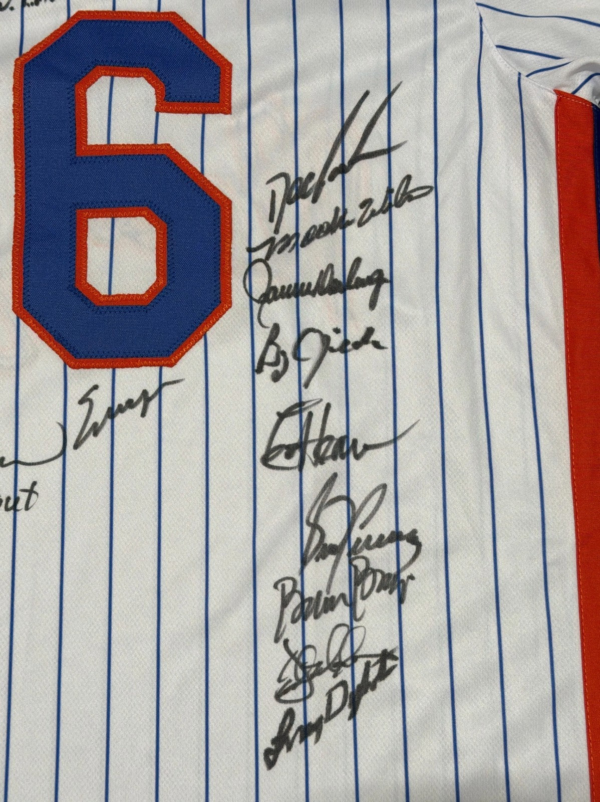New York Mets 1986 World Series (23 Auto) Team Signed Custom Jersey Insc JSA COA5