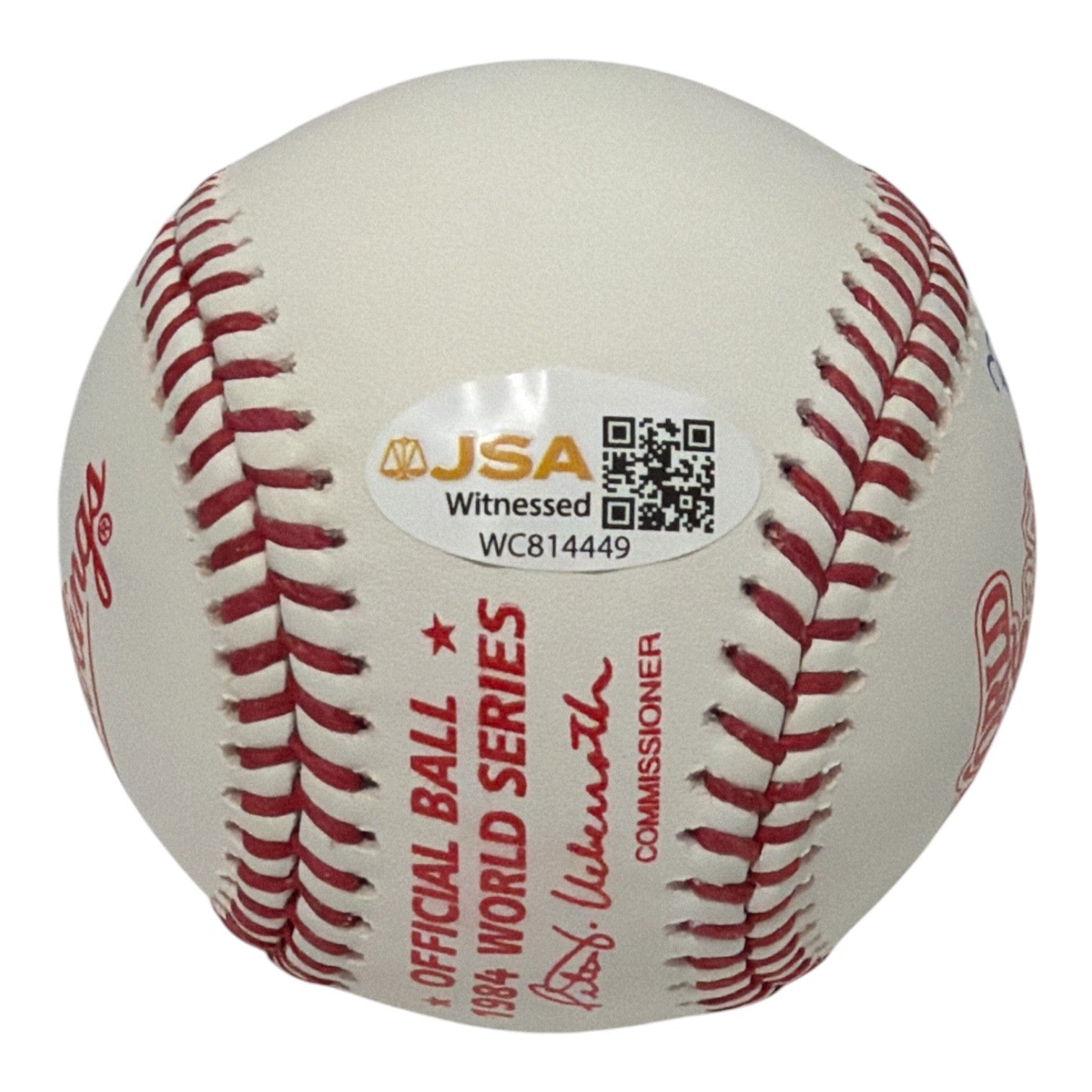 Alan Trammell Signed 1984 World Series Logo Baseball w/ 1984 WS MVP JSA Wit. COA1