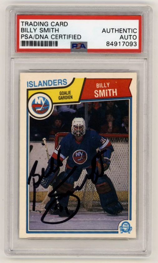 Billy Smith 1983-84 O-Pee-Chee OPC #17 Signed PSA Authentic Auto Islanders HOF0