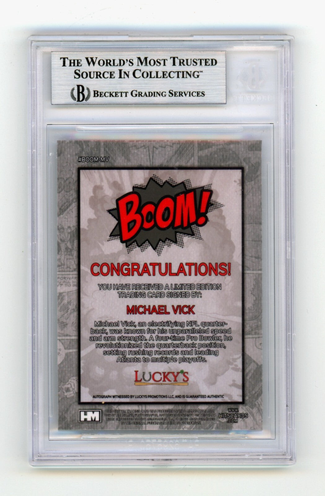 Michael Vick 2024 Hits Memorabilia BOOM Silver Signed BGS BAS Auto Atlanta1