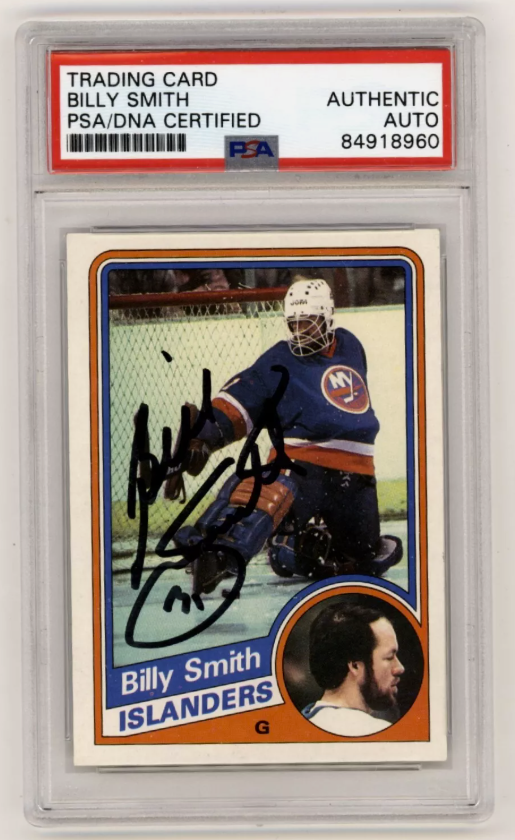 Billy Smith 1984-85 Topps #101 Signed PSA Authentic Auto Black Islanders HOF0