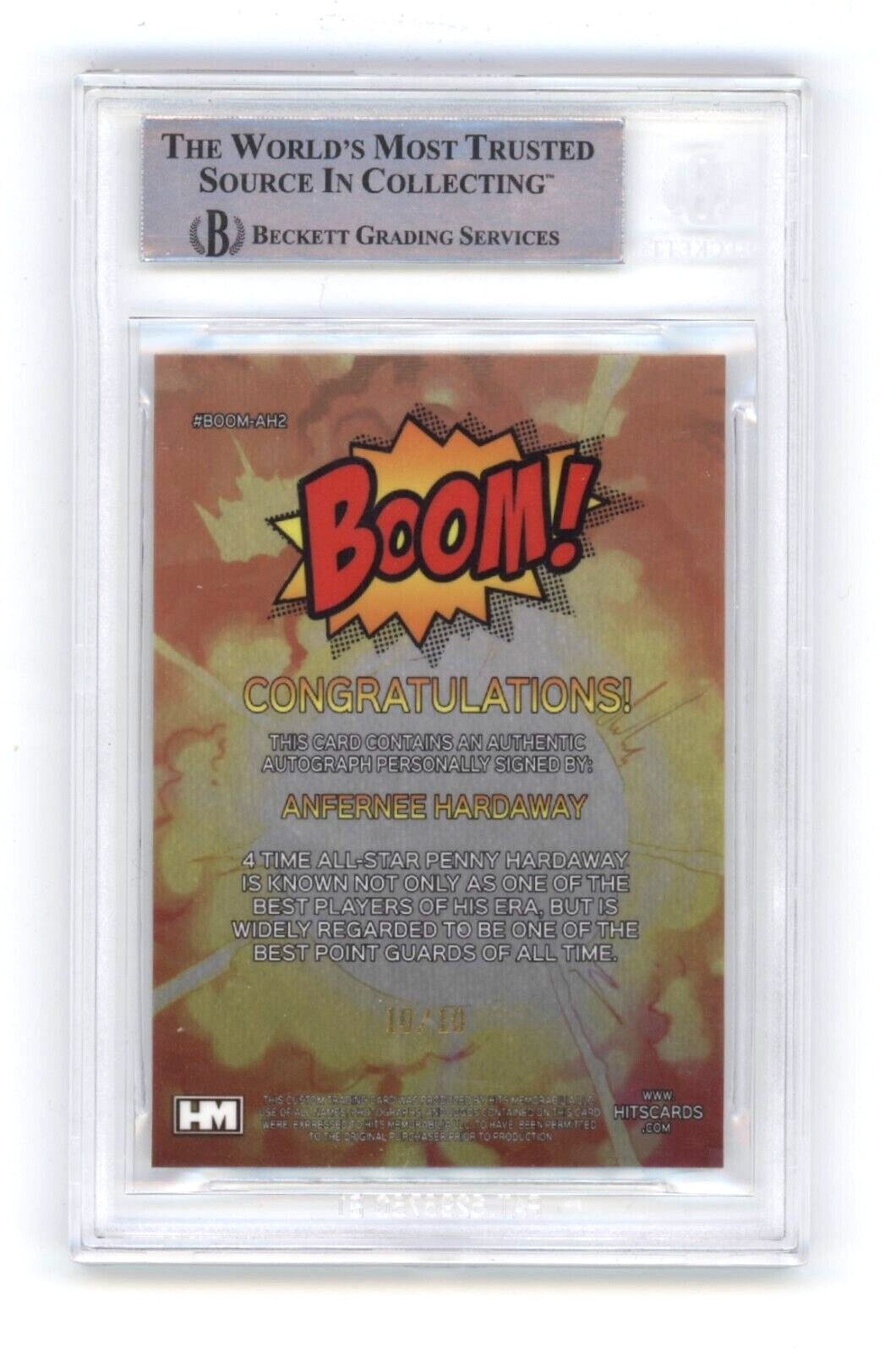 Anfernee Hardaway 2023 Hits Memorabilia BOOM Silver #/10 Signed BGS BAS Auto AS1