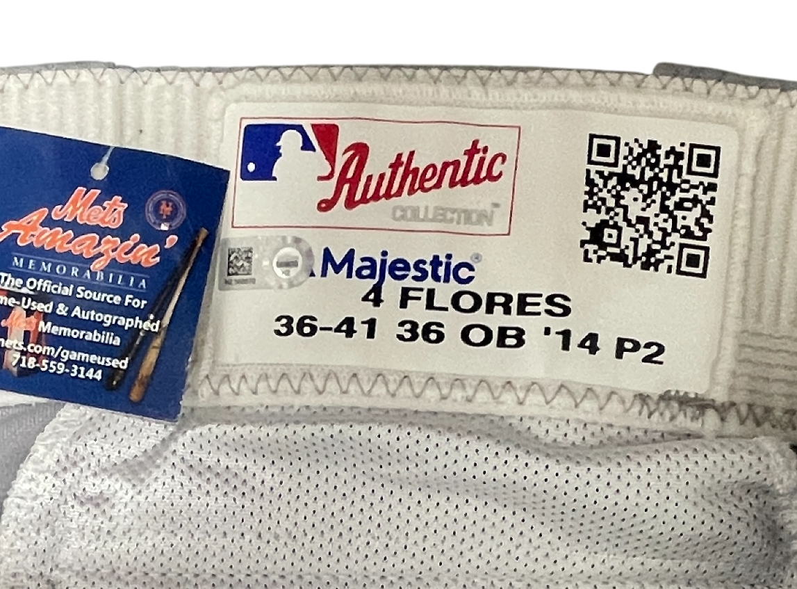Wilmer Flores UNSIGNED 2014 New York Mets Game Used Issued Pants MLB COA HOLO2