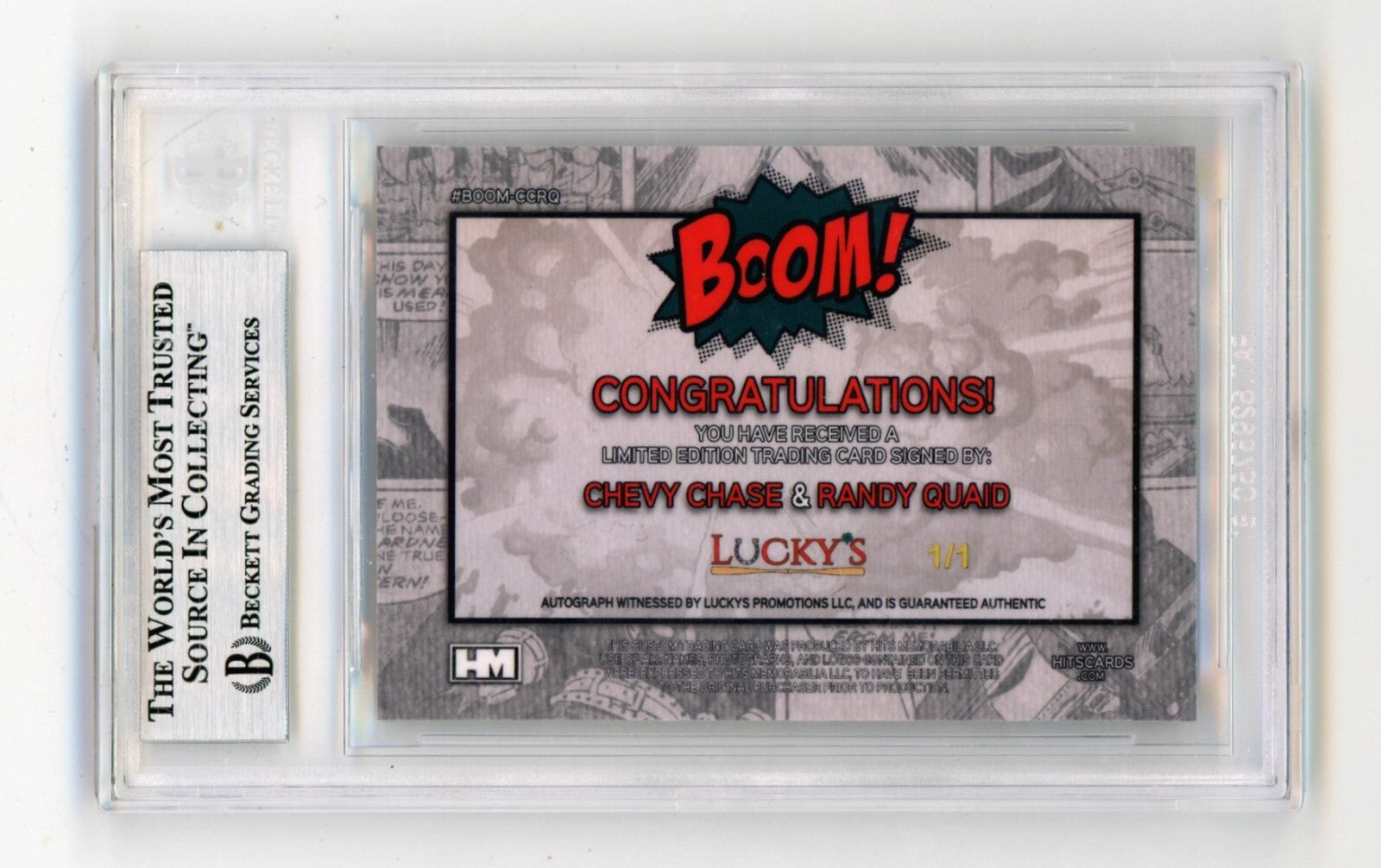 Chevy Chase Randy Quaid 2024 Hits Memorabilia BOOM Super 1/1 Signed BGS BAS Auto1