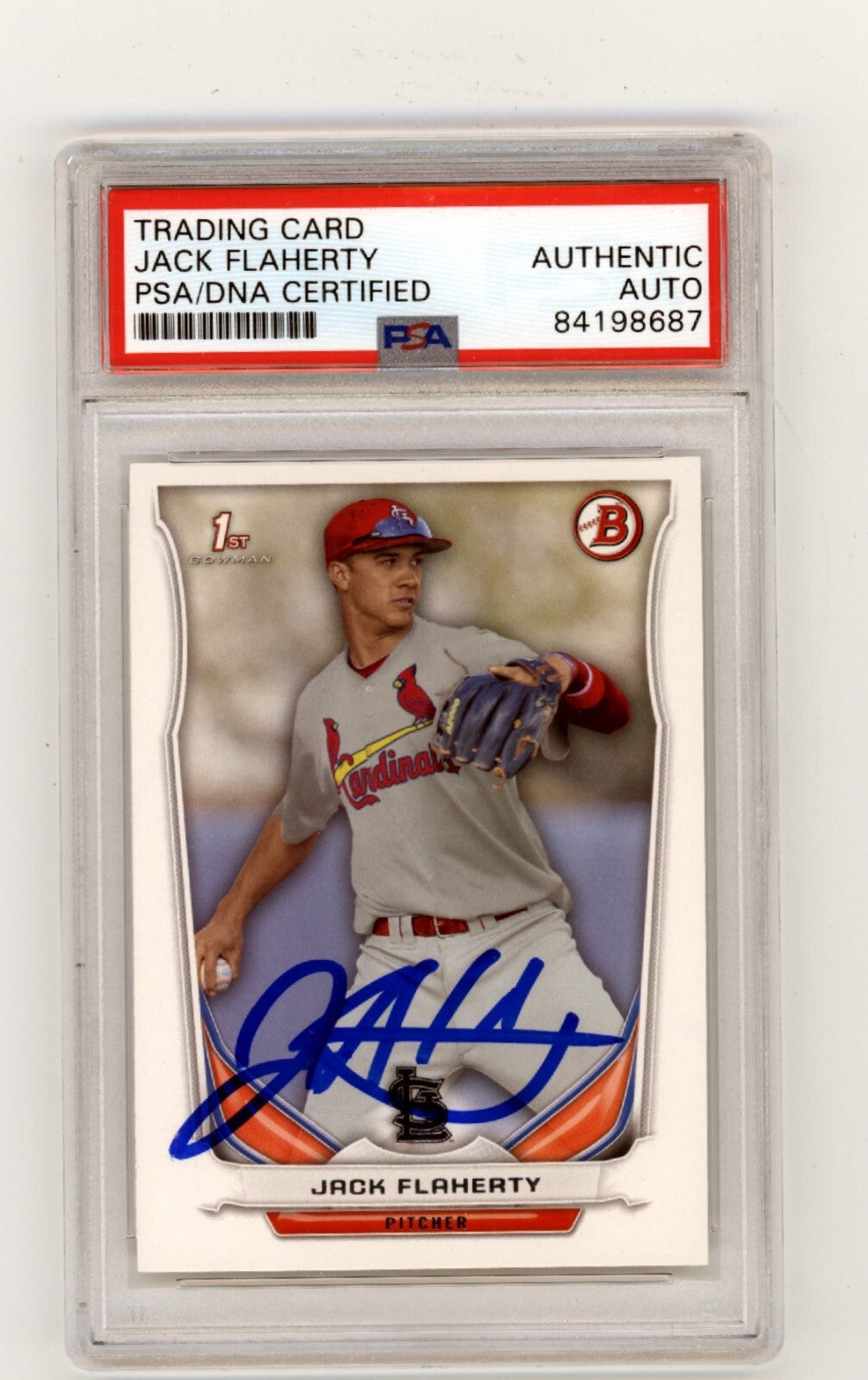 Jack Flaherty 2014 Bowman Draft DP30 1st Rookie RC Signed PSA Authentic Auto3