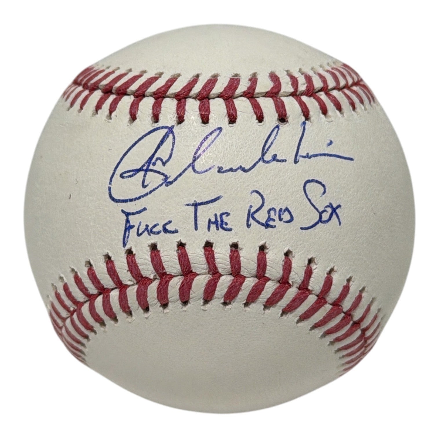 Joba Chamberlain Signed ROMLB Baseball w/ F**k The Red Sox JSA Witness COA0