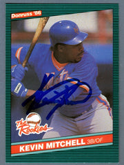 Kevin Mitchell Signed 1986 Donruss #17 The Rookies RC LSCM COA New York Mets0