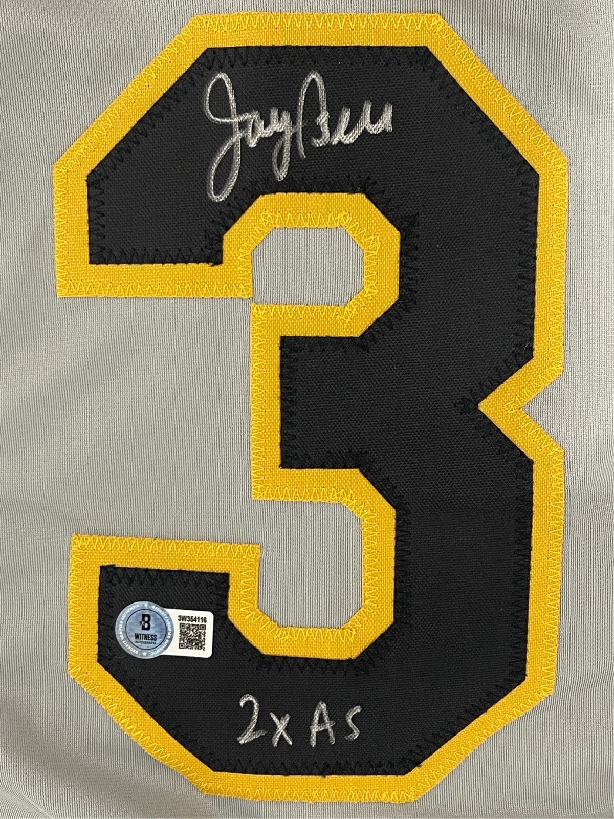 Jay Bell Signed Pittsburgh Pirates Custom Jersey w/ 2x AS Beckett Wit BAS COA1