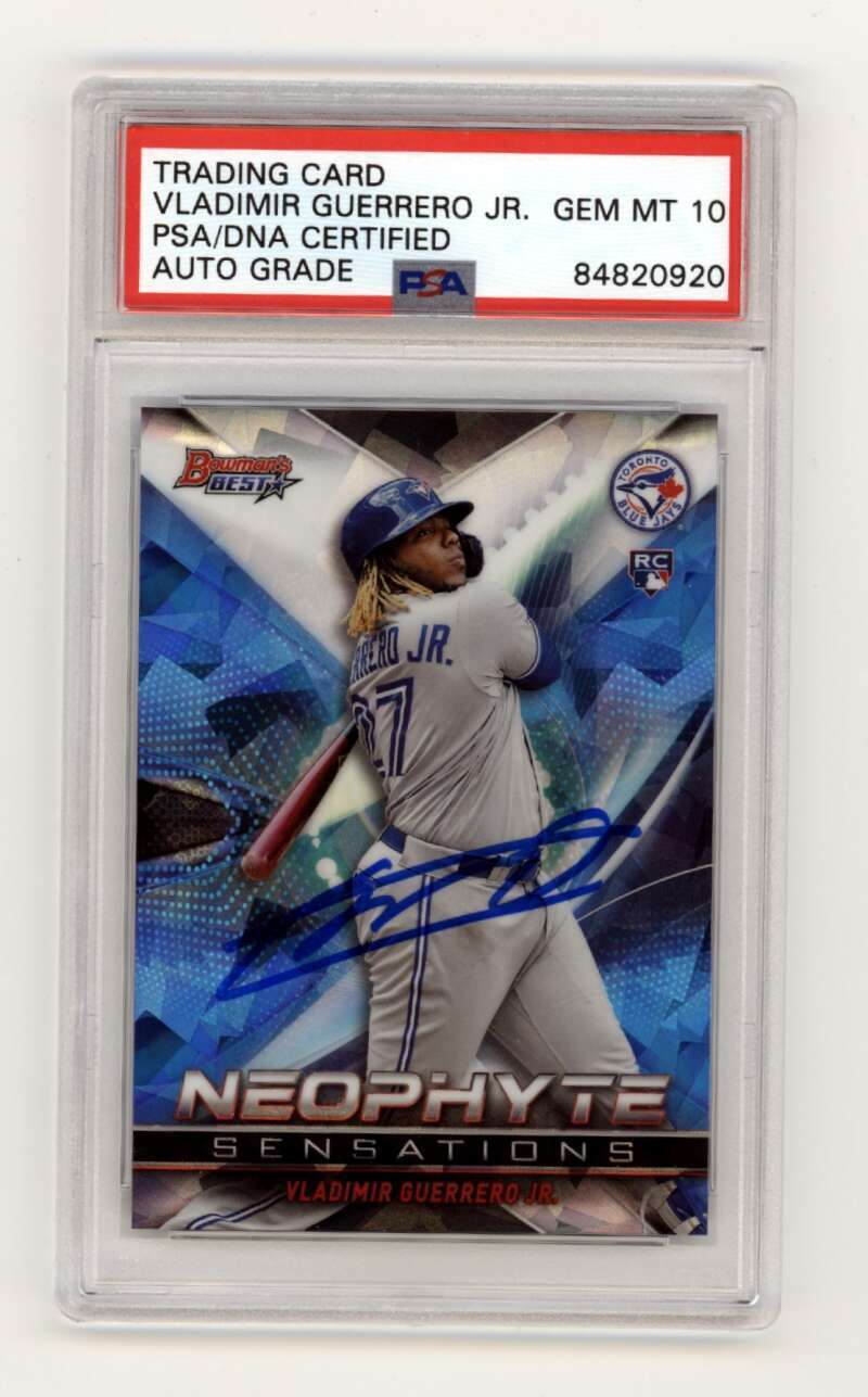Vladimir Guerrero Jr. 2019 Bowman's Best Neophyte Atomic Ref Signed PSA 10 Auto0
