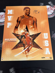 Miles Bridges Signed Auto 16x20 Photo "MVP" 45/120 Upper Deck UDA COA0