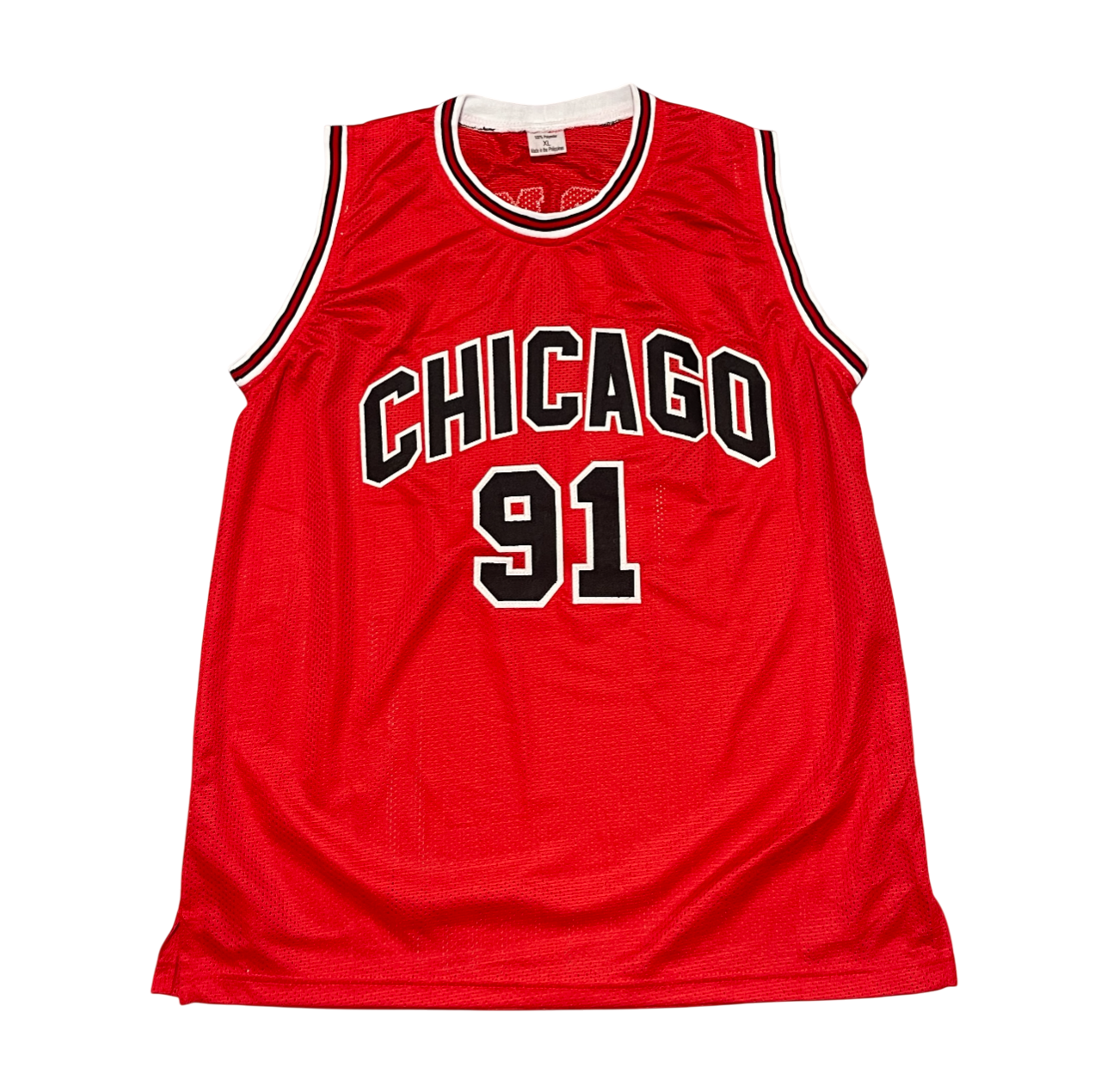 Dennis Rodman Signed Bulls Custom Red Jersey w/ HOF 11 Beckett Wit BAS COA2