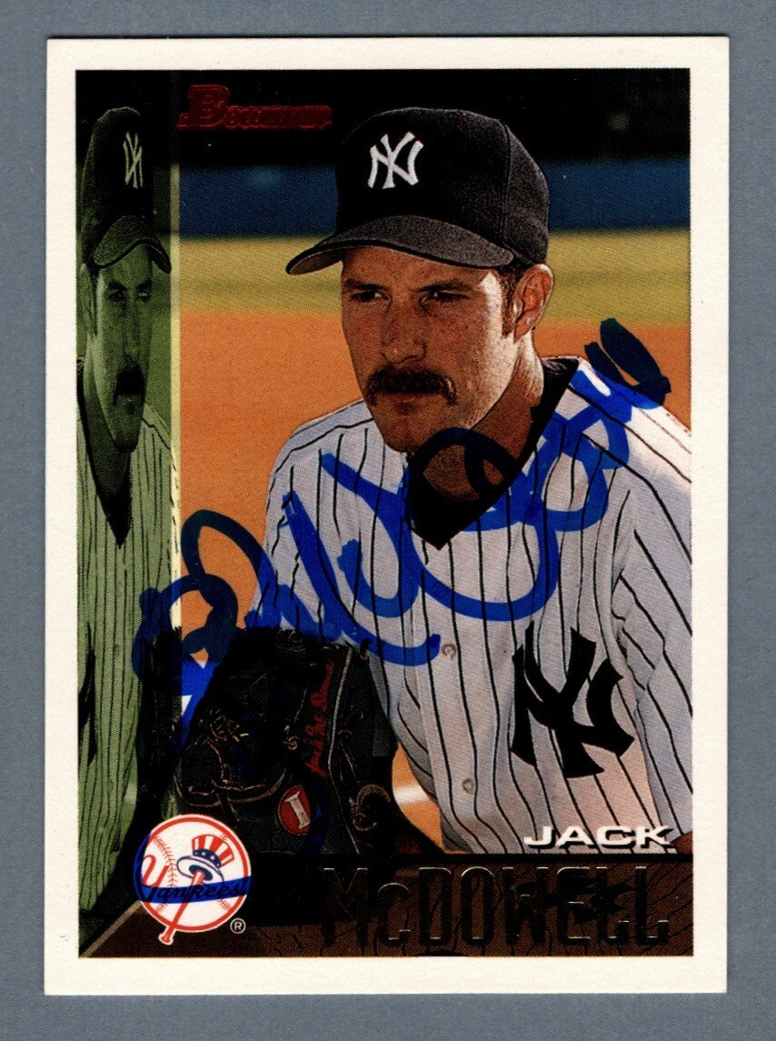Jack McDowell Signed 1995 Bowman Baseball #418 LSCM COA New York Yankees0
