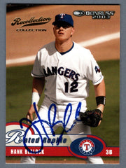 Hank Blalock Signed 2003 Donruss Recollection Rated Rookie RC #20/20 LSCM COA0