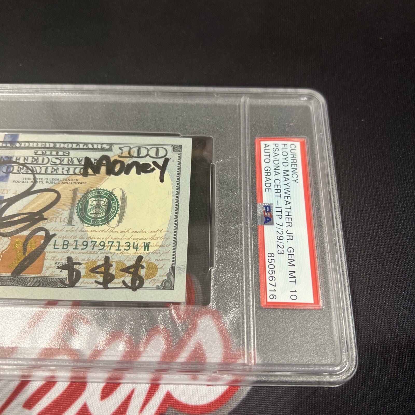 Floyd Mayweather Jr Signed $100 Bill US Currency x4 Inscriptions PSA 10 Auto C3