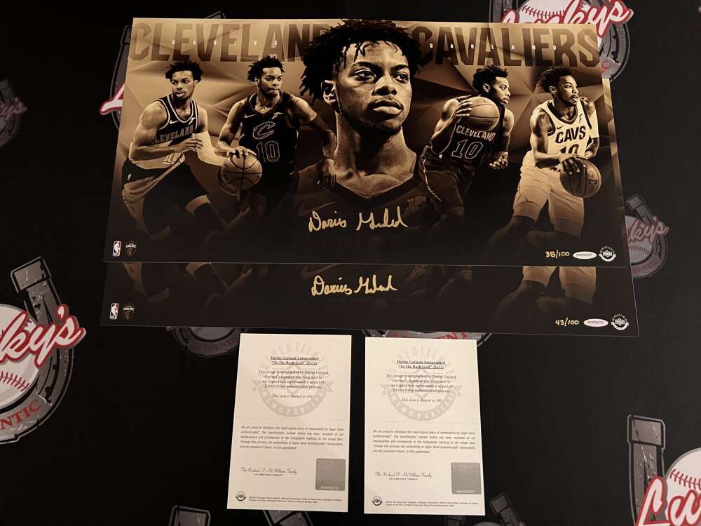 Darius Garland Signed 22x12 Photo To The Rack Gold /100 Upper Deck UDA COA4