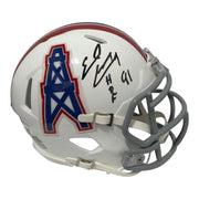 Earl Campbell Signed Houston Oilers TB Mini Helmet w/ HOF 91 JSA Witness COA0