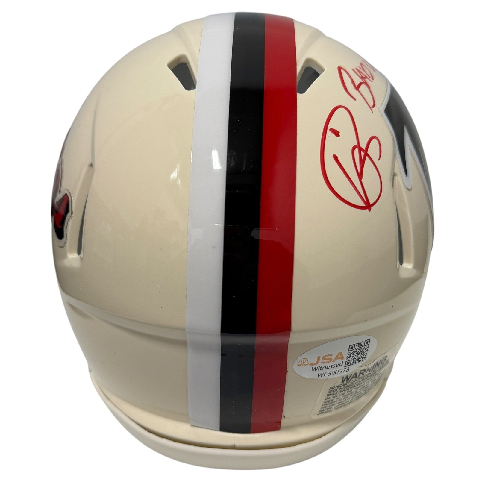 Andre Rison Signed Falcons Retro Mini Helmet w/ Bad Moon JSA Witness COA3