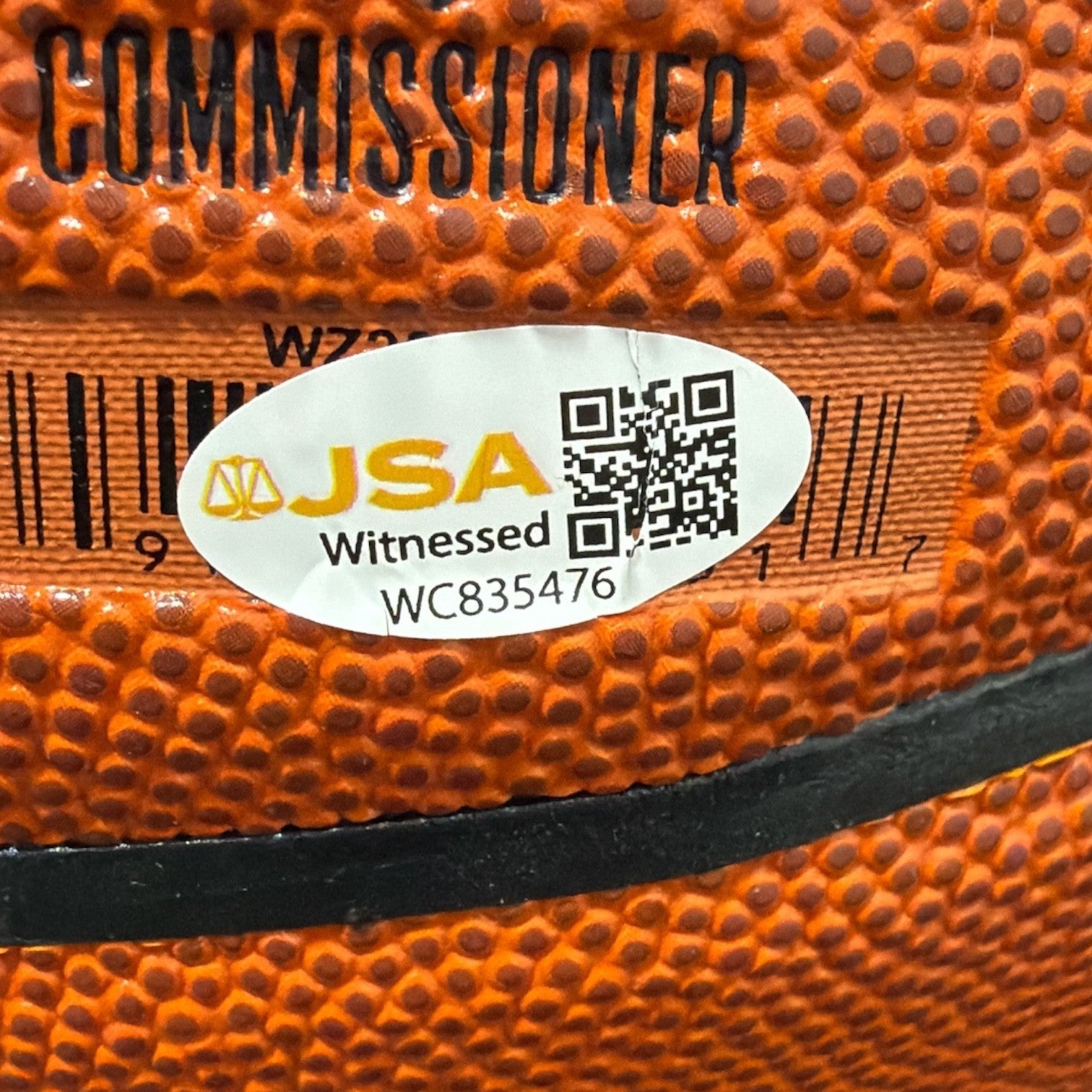 Larry Johnson Signed Autographed Wilson NBA Basketball w/ 92 ROY JSA Witness COA2