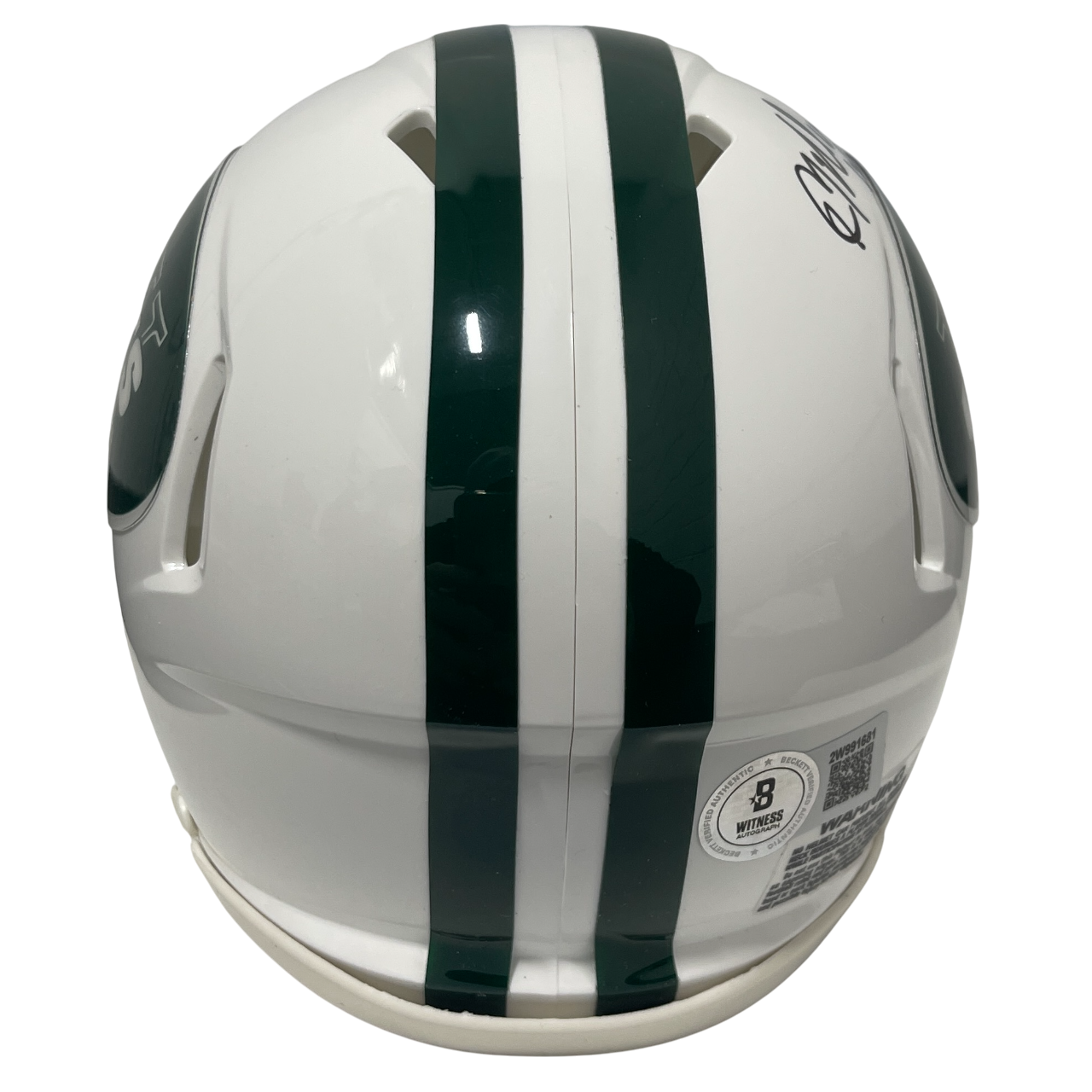 Kevin Mawae Signed NY Jets TB Mini Helmet w/ HOF 2019 Beckett Witness BAS COA2