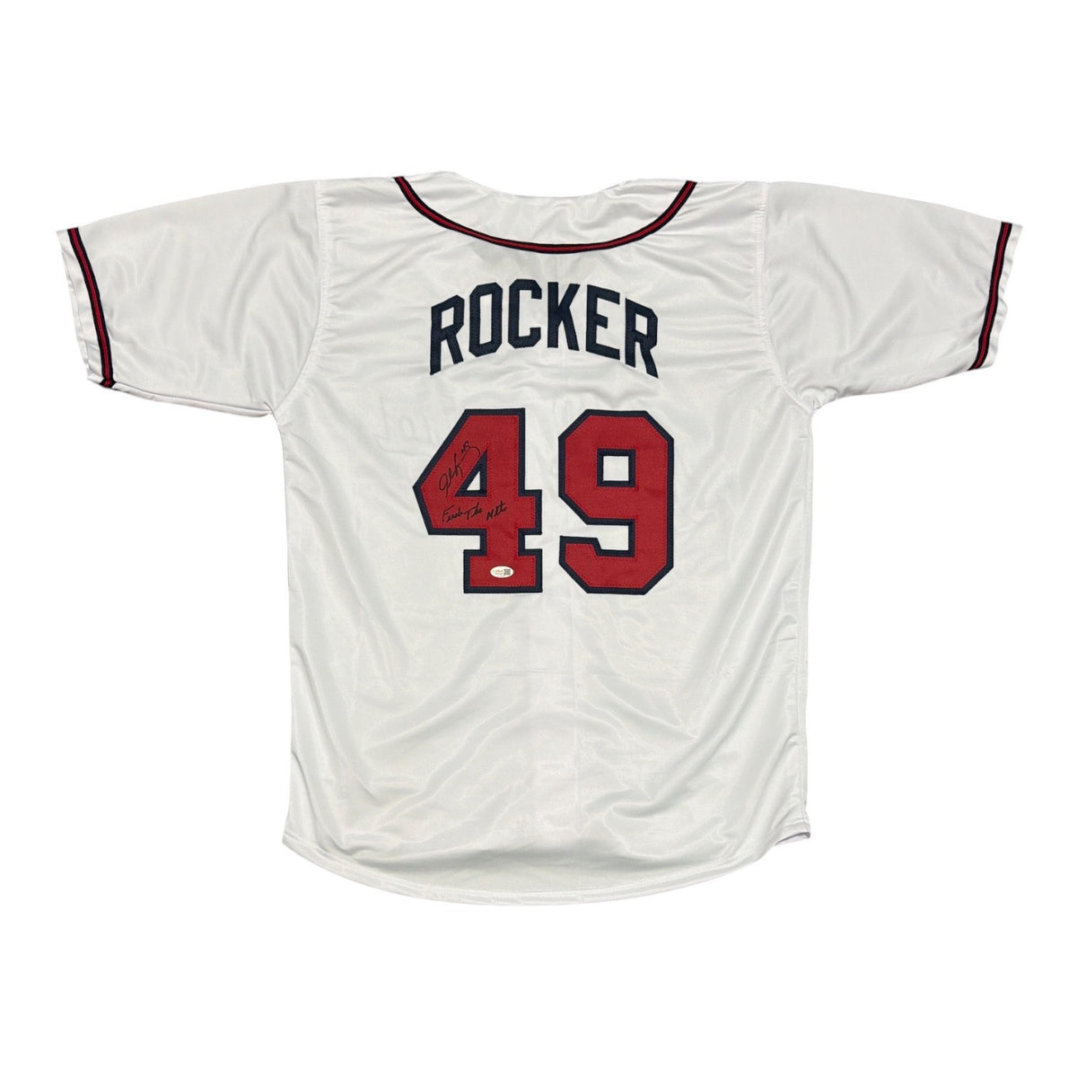 John Rocker Signed Atlanta Braves Custom Jersey w/ F**K the Mets JSA Witness COA0
