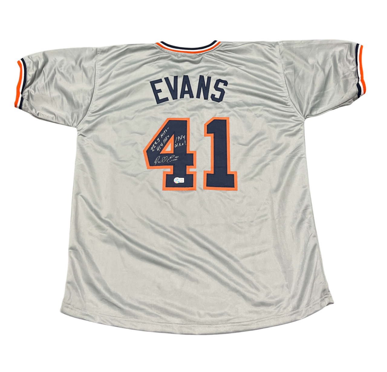 Darrell Evans Signed Detroit Tigers Custom Jersey w/ 3 Ins Beckett Wit BAS COA0