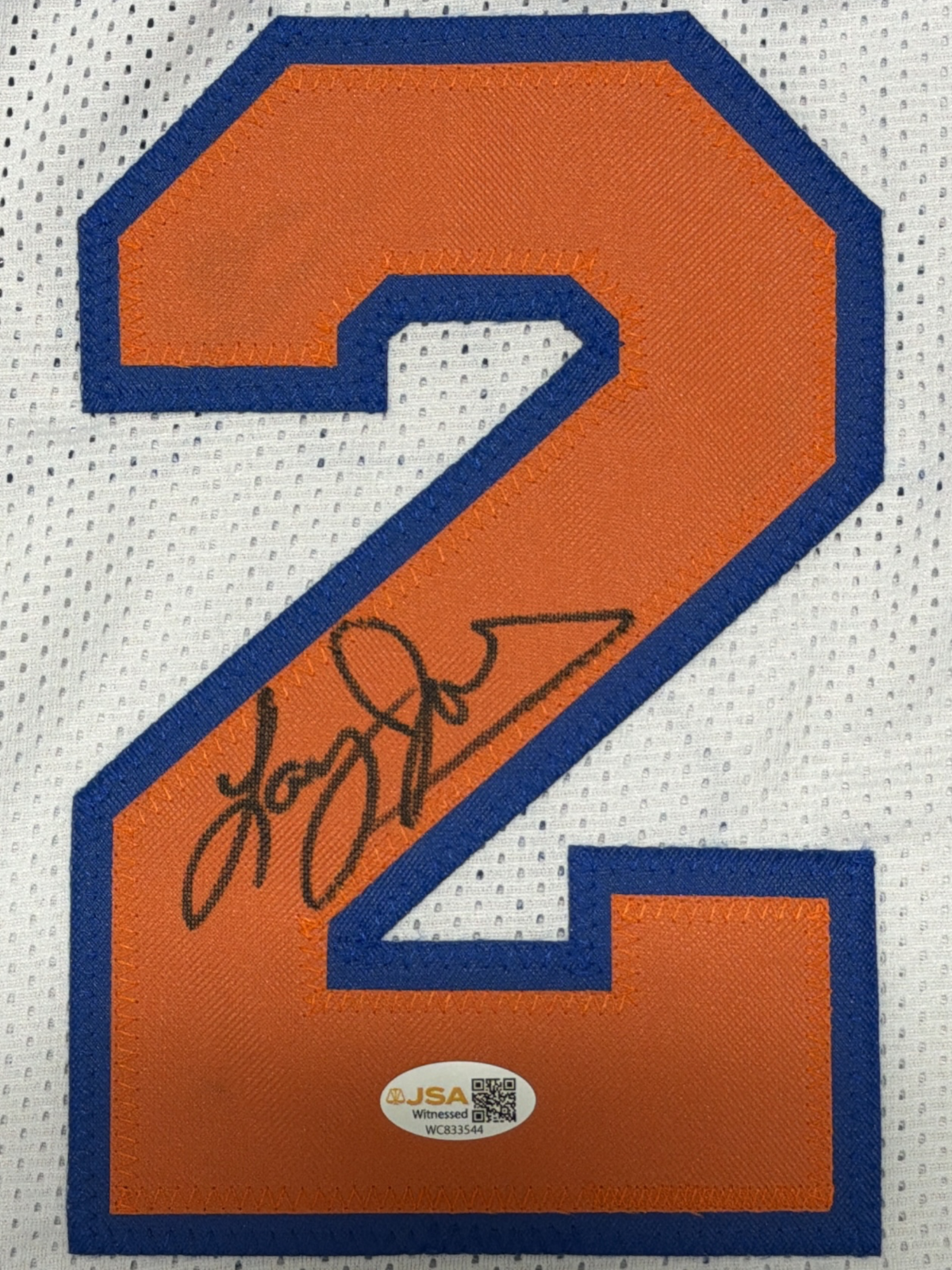 Larry Johnson Signed Autographed New York Knicks Custom Jersey JSA Witness COA1
