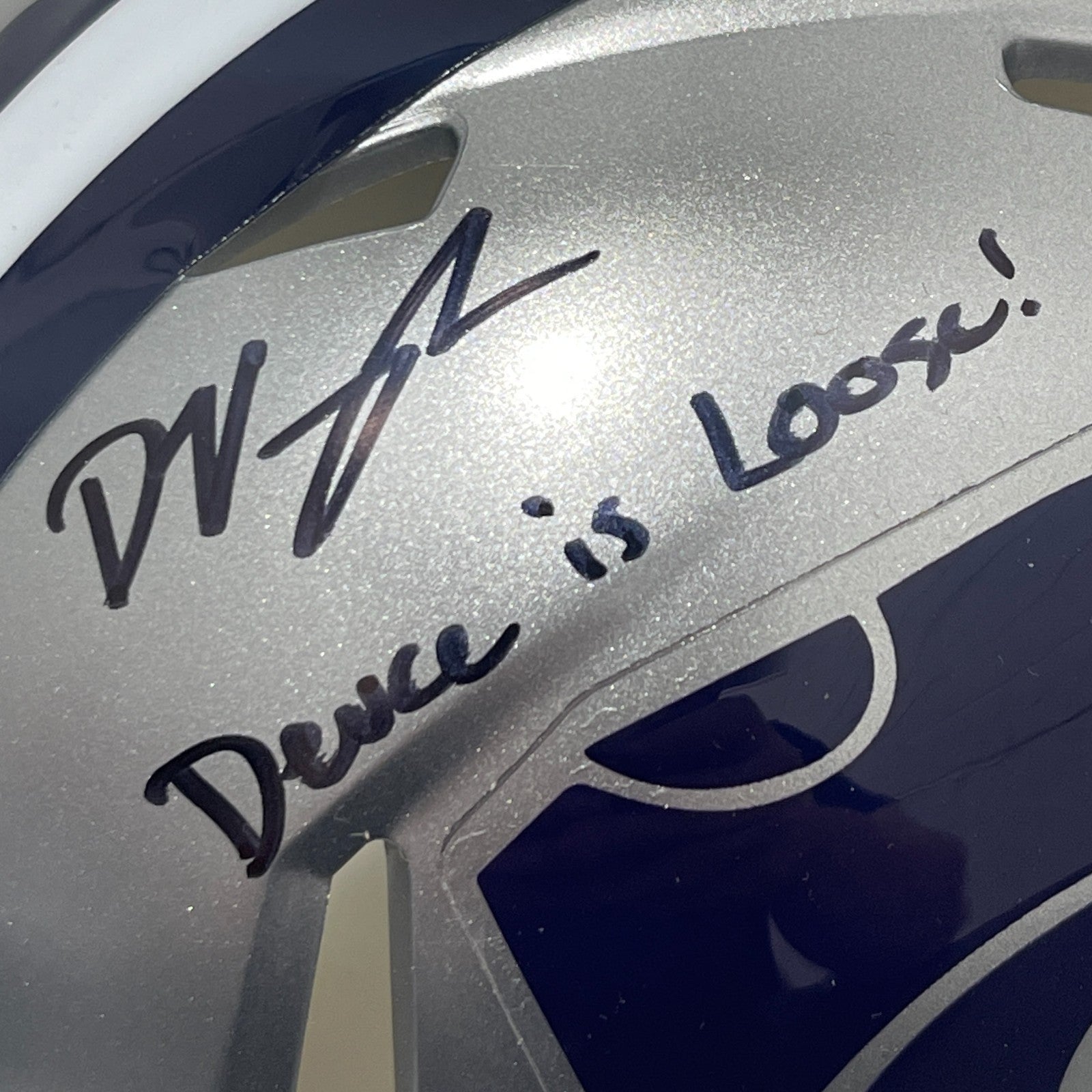 Deuce Vaughn Signed Kansas State KSU Mini Helmet w/ Deuce is Loose! BAS COA1