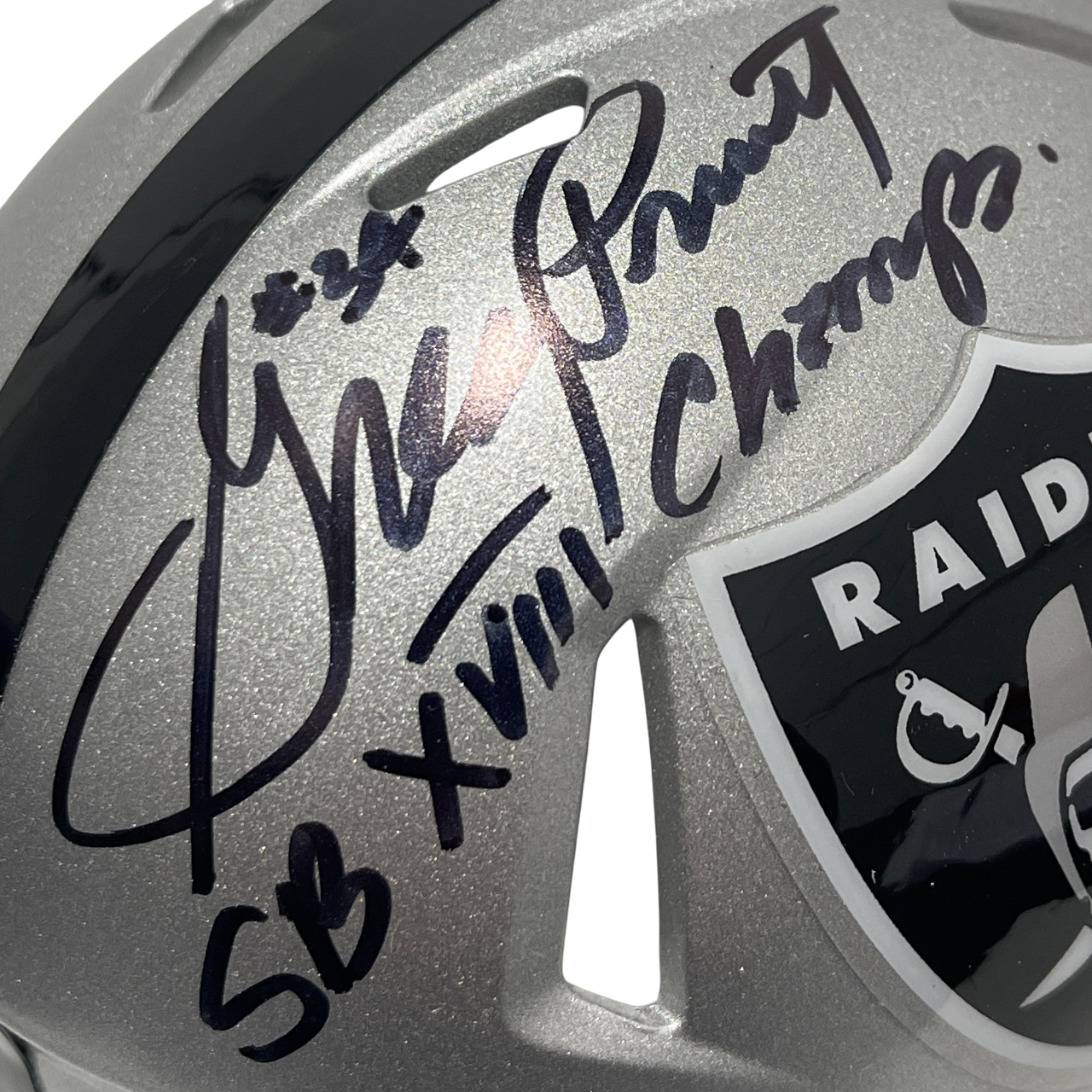 Greg Pruitt Signed Raiders Speed Mini Helmet w/ SB XVIII Champ Beckett W BAS COA1