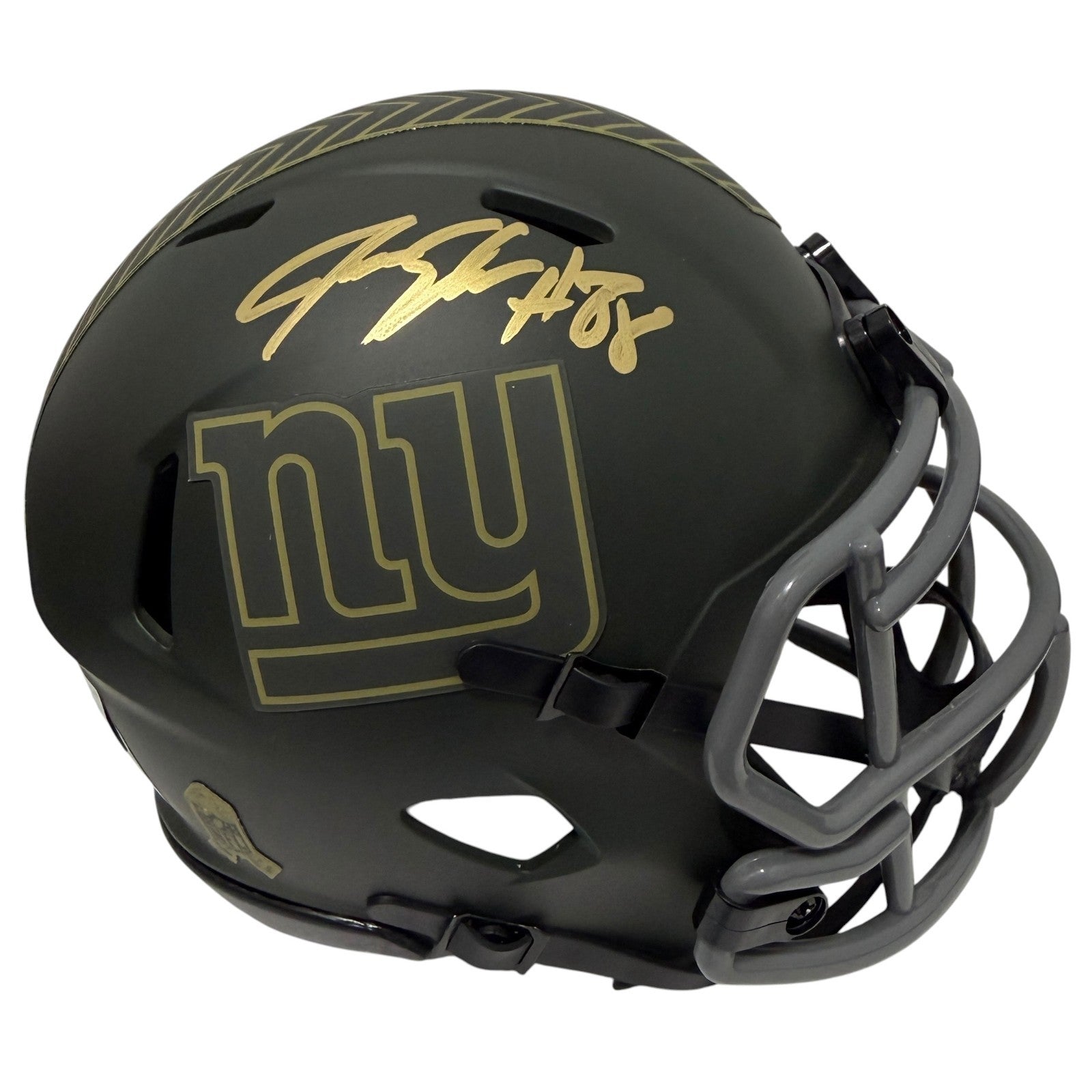 Jeremy Shockey Signed New York Giants Salute 25 Mini Helmet Beckett Wit BAS COA0