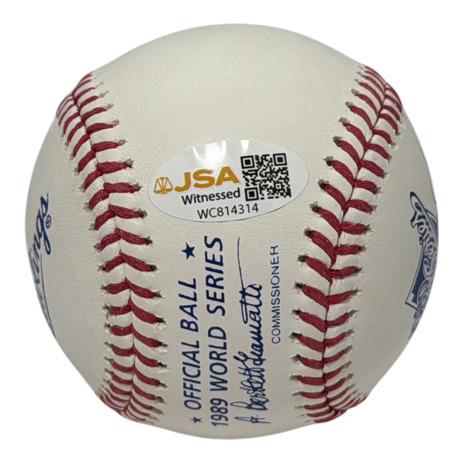 Dave Stewart Signed 1989 World Series Logo Baseball w/ 89 WS MVP JSA Witness COA1