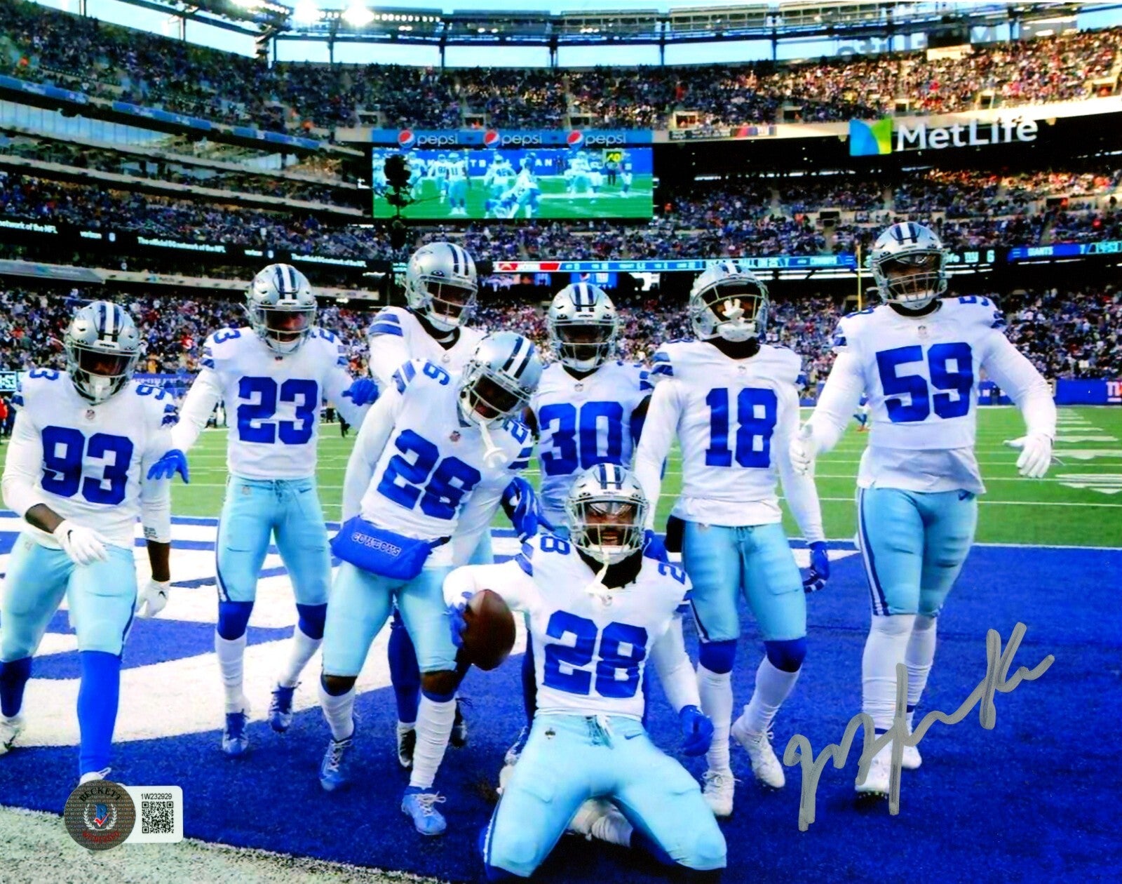 Malik Hooker Signed Dallas Cowboys 8x10 Photo Beckett Witness BAS COA #50