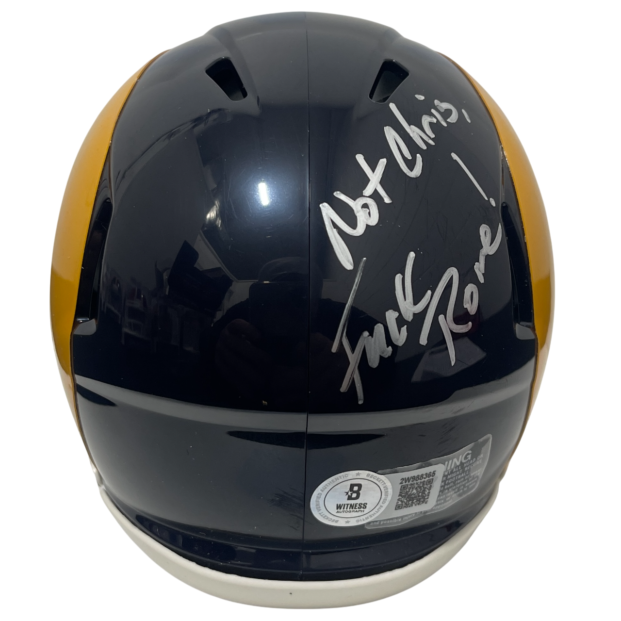 Jim Everett Signed Rams TB Mini Helmet Not Chris F**K Jim Rome Beckett W BAS COA3