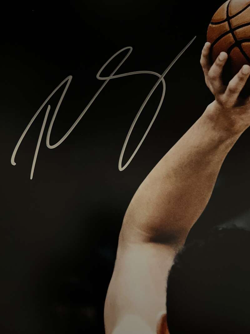 Ben Simmons Signed 24x20 Photo Matchup vs LeBron James Upper Deck UDA COA1