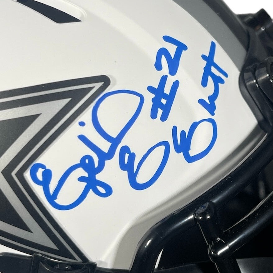 Ezekiel Elliott Signed Cowboys Lunar Mini Helmet Beckett Witness BAS COA1