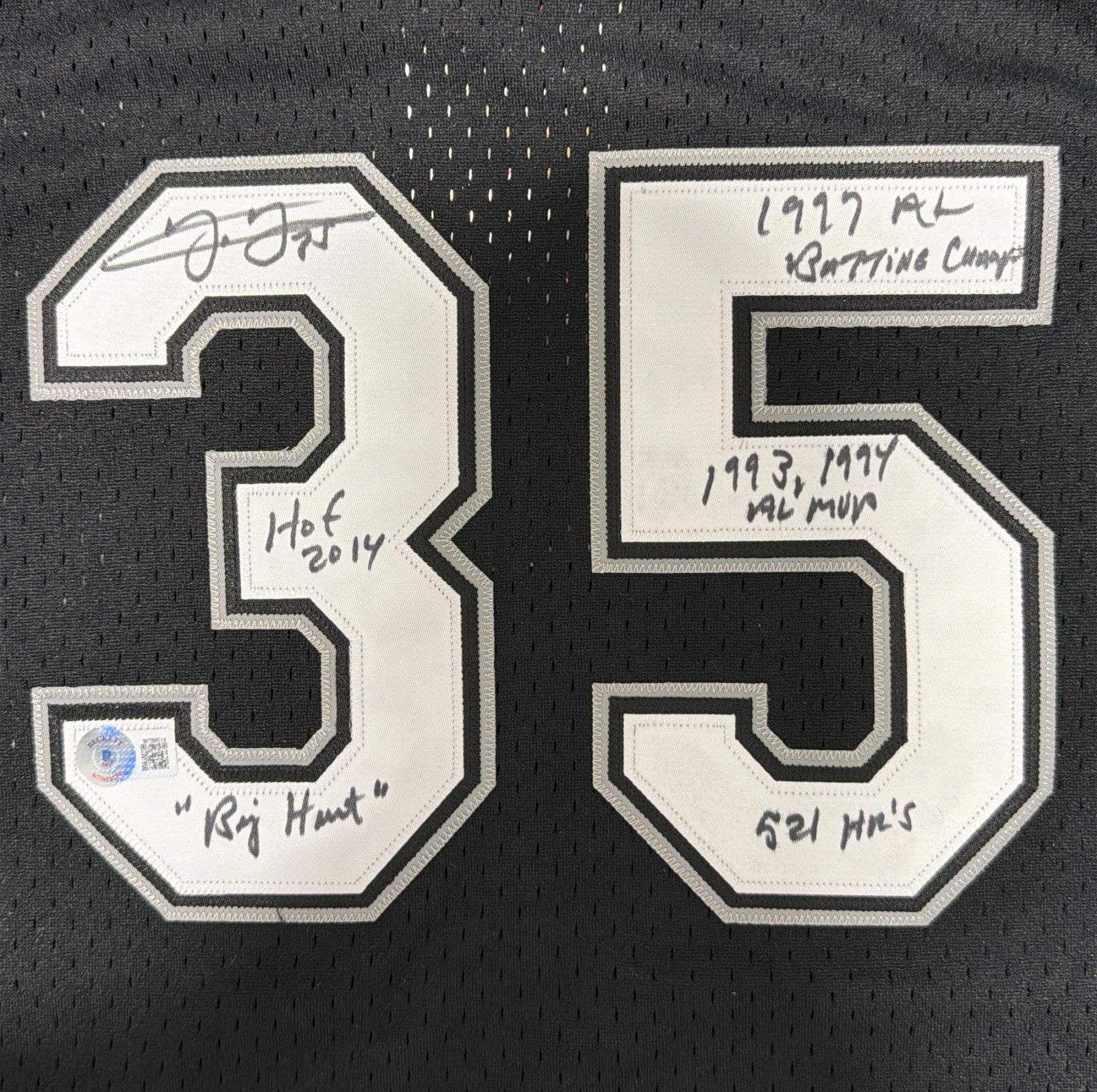 Frank Thomas Signed White Sox Mitchell & Ness Jersey w/ 5x Ins Beckett W BAS COA1